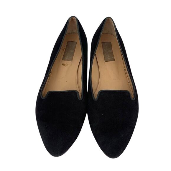 Clorinda Antinori Italy Black Suede Parlor Smoking Flats Size 39 EU 8.5 US - Picture 2 of 7